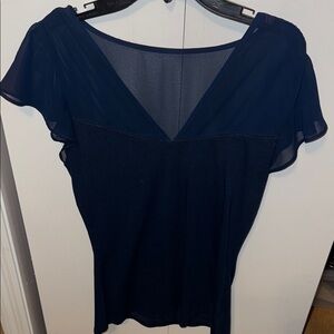 Express Blue Flutter Sleeve Blouse
